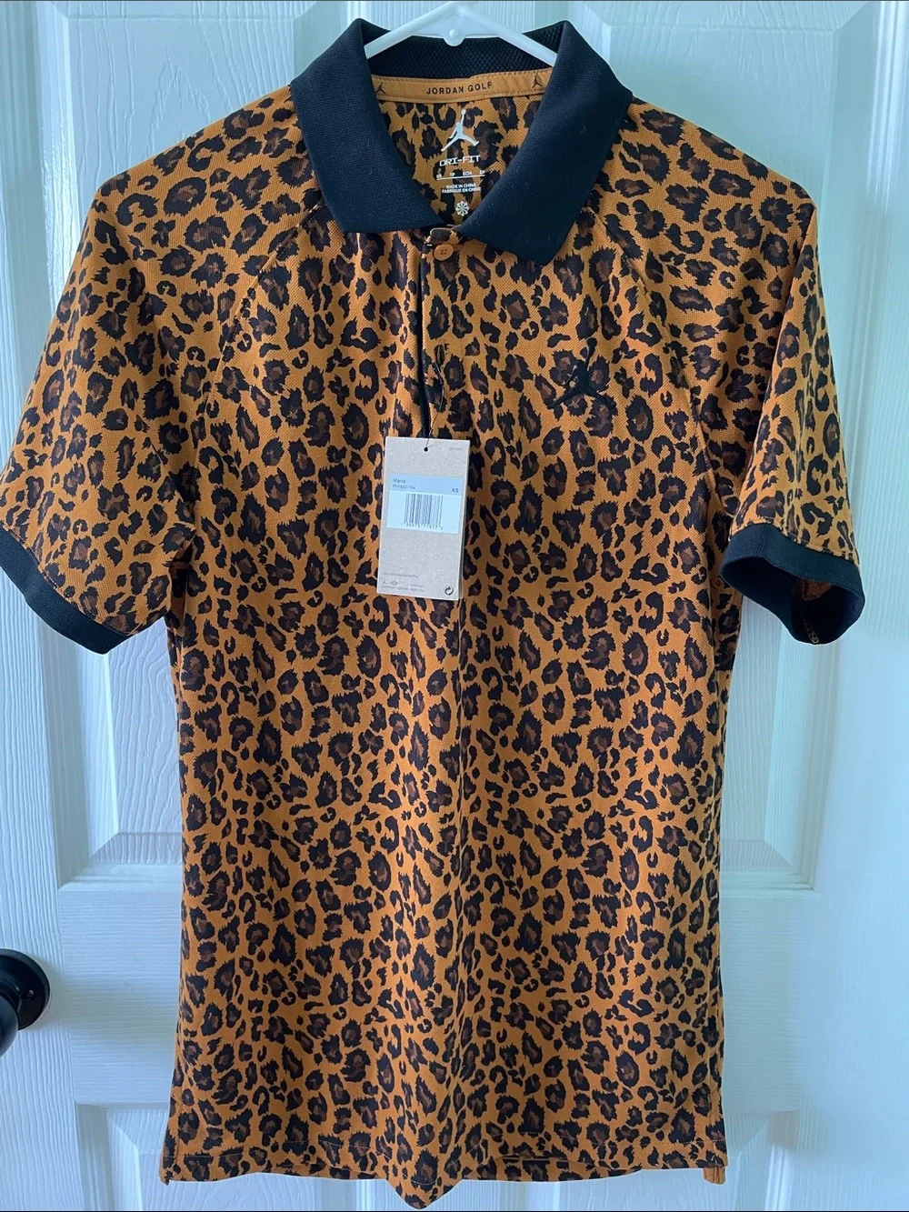 Jordan Sport Dri-FIT Men's Golf Polo - Leopard Print - Size XS (NWT)
